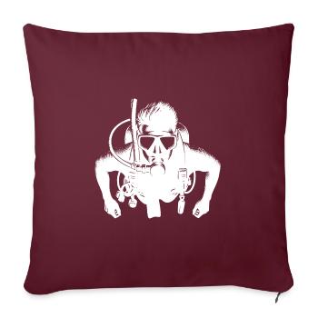 Plongeur sportif avec équipement Équipement - Housse de coussin décorative 45 x 45 cm - bordeaux - Devant
