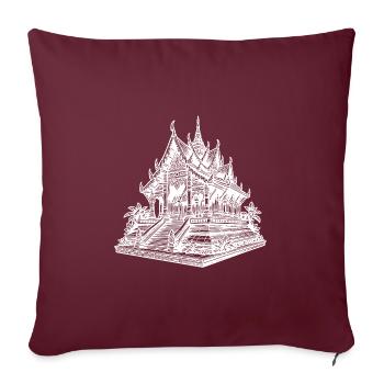 Exotique Jolie Thaïlande Temple - Housse de coussin décorative 45 x 45 cm - bordeaux - Devant