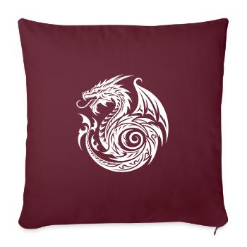 Dragon Vintage écailleux sauvage avec des ailes - Housse de coussin décorative 45 x 45 cm - bordeaux - Devant