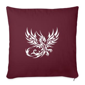 Dragon tribal de tatouage sauvage avec des ailes - Housse de coussin décorative 45 x 45 cm - bordeaux - Devant