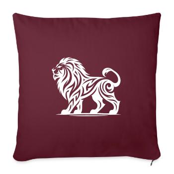 Eleganter stolzer Tribal Tattoo Löwe - Sofakissenbezug 45 x 45 cm - Burgunderrot - Vorne