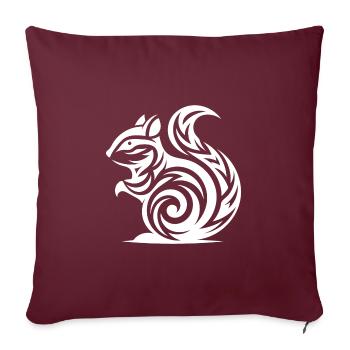 Kleines Baby Eichhörnchen in Tattoo Style - Sofakissenbezug 45 x 45 cm - Burgunderrot - Vorne