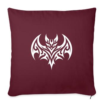 Tatouage de chauve-souris de style tribal mignon - Housse de coussin décorative 45 x 45 cm - bordeaux - Devant