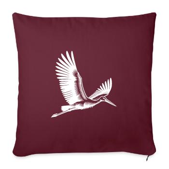 Fliegender Storch - Sofakissenbezug 45 x 45 cm - Burgunderrot - Vorne