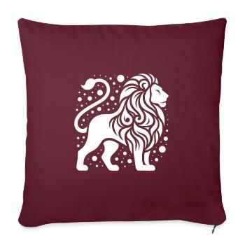 Stolzer Löwe mit wilder Mähne - Sofakissenbezug 45 x 45 cm - Burgunderrot - Vorne