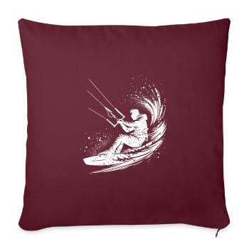 Sport Kite Surfer ohne Drachen Splash Meer Wasser - Sofakissenbezug 45 x 45 cm - Burgunderrot - Vorne