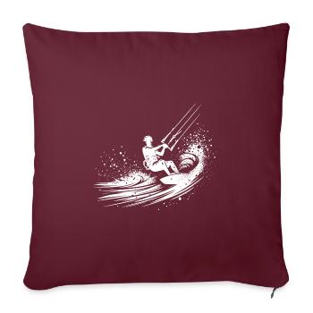 Surfer dans le ciel - Splash Kite Surfing Equipment - Housse de coussin décorative 45 x 45 cm - bordeaux - Devant