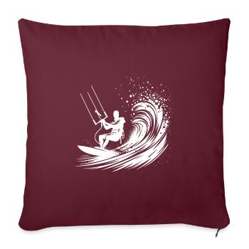 Kite-Surf Sport avec planche - Surfer dans le ciel - Housse de coussin décorative 45 x 45 cm - bordeaux - Devant