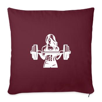 Musculation pour femmes - Feel Iron and Strength - Housse de coussin décorative 45 x 45 cm - bordeaux - Devant