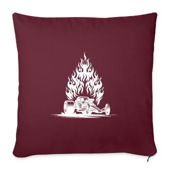 Voiture dragster cool avec moteur enflammé - Housse de coussin décorative 45 x 45 cm - bordeaux - Devant