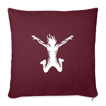 Homme sauteur sauvage aux cheveux flamboyants - Housse de coussin décorative 45 x 45 cm - bordeaux - Devant