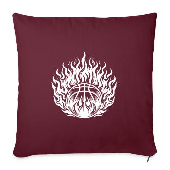 Ballon d’entraînement chaud Basketball en flammes - Housse de coussin décorative 45 x 45 cm - bordeaux - Devant