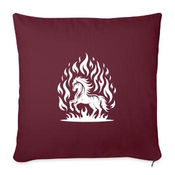 Feuriges Pferd Design Liebhaber Stall und Pferde - Sofakissenbezug 45 x 45 cm - Burgunderrot - Vorne