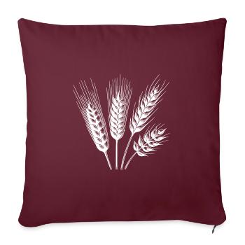 Céréales : blé et avoine, épis de maïs - Housse de coussin décorative 45 x 45 cm - bordeaux - Devant