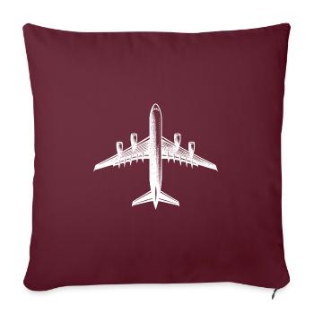 Avion à réaction pour pilotes RC amateurs Grand modèle RC - Housse de coussin décorative 45 x 45 cm - bordeaux - Devant
