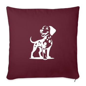 Chien dalmatien mignon beau portrait de chien - Housse de coussin décorative 45 x 45 cm - bordeaux - Devant