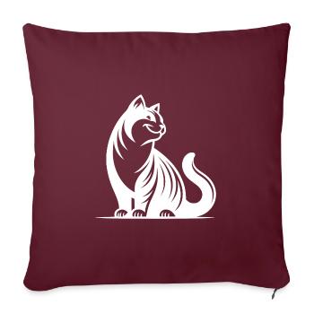 Chat domestique ronronnant câlin avec un look mignon - Housse de coussin décorative 45 x 45 cm - bordeaux - Devant