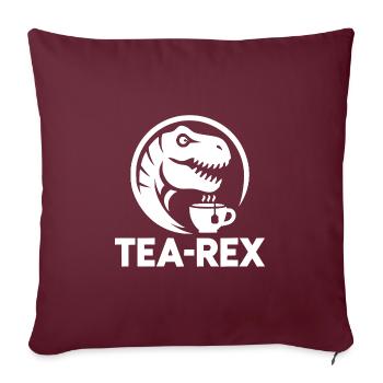 Humour de bureau d’animal Logo Tea-Rex drôle - Housse de coussin décorative 45 x 45 cm - bordeaux - Devant
