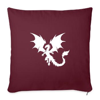 Dragon volant avec d’énormes ailes - Housse de coussin décorative 45 x 45 cm - bordeaux - Devant