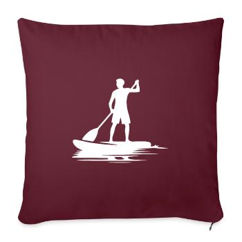 Randonnée en pagaie Stand Up Paddle Tour - Housse de coussin décorative 45 x 45 cm - bordeaux - Devant