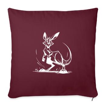 Croquis au crayon marsupial Kangourou Australie - Housse de coussin décorative 45 x 45 cm - bordeaux - Devant