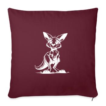 Croquis de dessin de bébé kangourou pour petits enfants - Housse de coussin décorative 45 x 45 cm - bordeaux - Devant