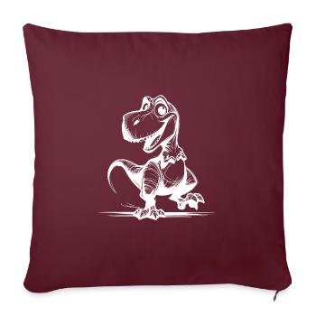 Drôle de petit T-Rex Dino Sketch - Housse de coussin décorative 45 x 45 cm - bordeaux - Devant