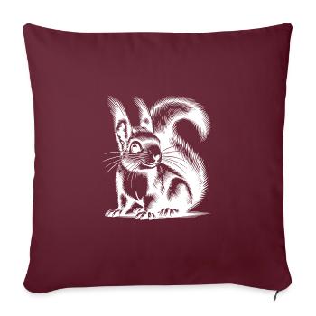 Bébé Enfants Écureuil Crayon Dessin - Housse de coussin décorative 45 x 45 cm - bordeaux - Devant