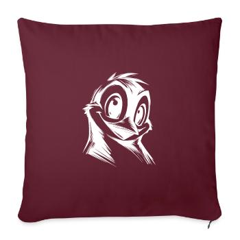 Style de dessin au crayon de dessin animé pingouin - Housse de coussin décorative 45 x 45 cm - bordeaux - Devant