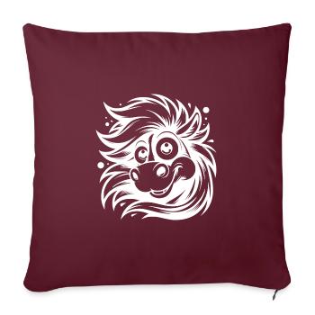 Drôle de cheval avec de grands yeux - Housse de coussin décorative 45 x 45 cm - bordeaux - Devant