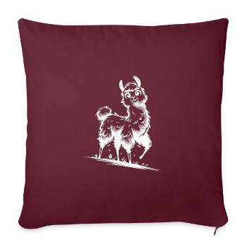 Niedliches Lama Kinder Kuschel Style - Sofakissenbezug 45 x 45 cm - Burgunderrot - Vorne
