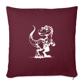 Dinosaure Dessin Crayon Croquis - Housse de coussin décorative 45 x 45 cm - bordeaux - Devant