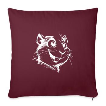 Cochon d’Inde pour enfants Portrait au crayon Croquis - Housse de coussin décorative 45 x 45 cm - bordeaux - Devant