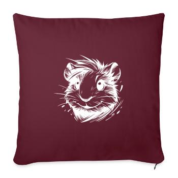 Cochon d’Inde Enfants Crayon Croquis Portrait - Housse de coussin décorative 45 x 45 cm - bordeaux - Devant