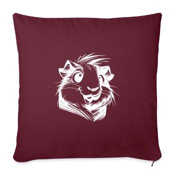 Cochon d’Inde Bébé Portrait Croquis - Housse de coussin décorative 45 x 45 cm - bordeaux - Devant