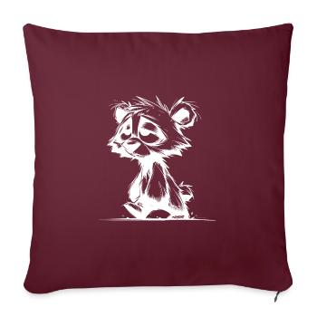 Croquis d’ours fatigué dormant flou - Housse de coussin décorative 45 x 45 cm - bordeaux - Devant