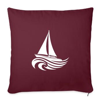 Segelyacht bei schwerem Wellengang auf offener See - Sofakissenbezug 45 x 45 cm - Burgunderrot - Vorne