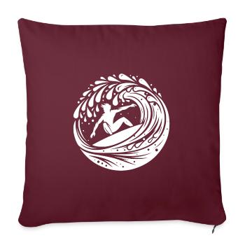 Profi Surfer der in Welle Tunnel surft - Sofakissenbezug 45 x 45 cm - Burgunderrot - Vorne