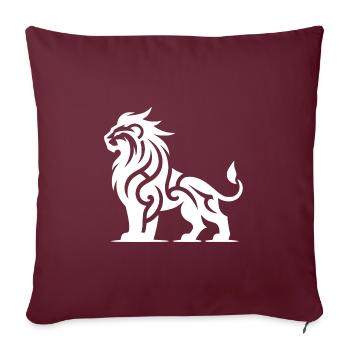 Stolzer Tribal Löwe mit wilder Mähne - Sofakissenbezug 45 x 45 cm - Burgunderrot - Vorne