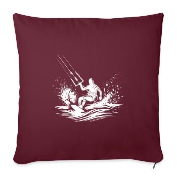 Surf dans le ciel Surf dans la mer Kite Surf - Housse de coussin décorative 45 x 45 cm - bordeaux - Devant