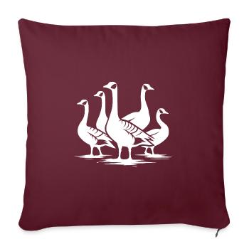 Un troupeau de jolies oies sauvages - Housse de coussin décorative 45 x 45 cm - bordeaux - Devant