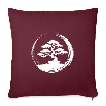 Bonsaï élégant au coucher du soleil - Housse de coussin décorative 45 x 45 cm - bordeaux - Devant