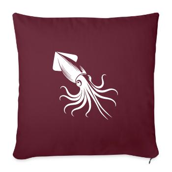 Knuffiges Riesen-Pfeilkalmar Tattoo Taucher Style - Sofakissenbezug 45 x 45 cm - Burgunderrot - Vorne