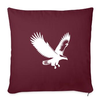 Eleganter Adler im Anflug mit breiten Flügeln - Sofakissenbezug 45 x 45 cm - Burgunderrot - Vorne