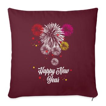 Feux d’artifice Amant - Housse de coussin décorative 45 x 45 cm - bordeaux - Devant