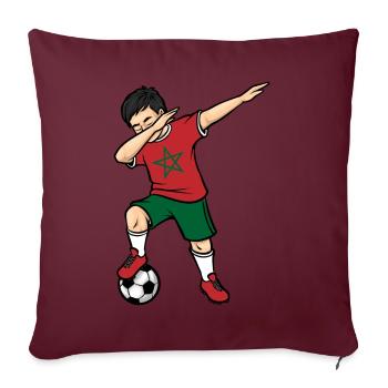 Dabbing Joueur de football garçons Maroc Football - Housse de coussin décorative 45 x 45 cm - bordeaux - Devant