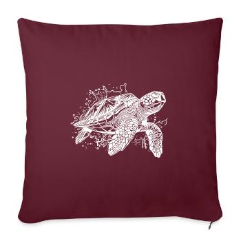 Baignade Turtle Splash pour les plongeurs - Housse de coussin décorative 45 x 45 cm - bordeaux - Devant