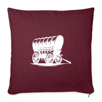 Fuhrwerk Pferde Gespann Alter Planwagen - Sofakissenbezug 45 x 45 cm - Burgunderrot - Vorne