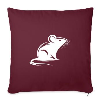 Style de tatouage de dessin de souris - Housse de coussin décorative 45 x 45 cm - bordeaux - Devant