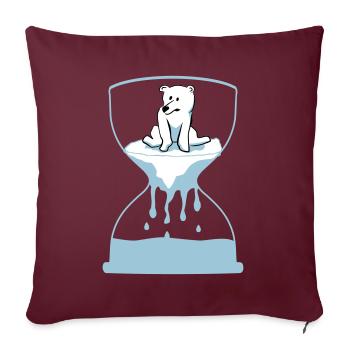 Ours polaire - Housse de coussin décorative 45 x 45 cm - bordeaux - Devant